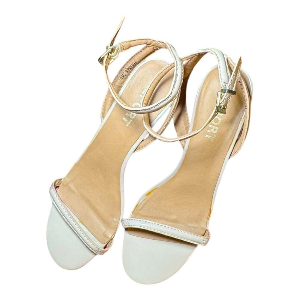 REPORT Nude Patent Leather Panama Strappy Sandals 9